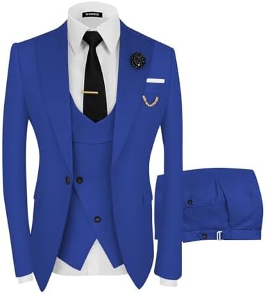 Wangyue Mens Suit 3 Piece Slim Fit Suits for Men Wedding Prom Tuxedo for Men Formal Business Suit