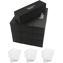 Fageverld Trading Card Storage Box with Dividers, 10 Count Cardboard Collector Boxes for Sports Baseball Mtg, Black