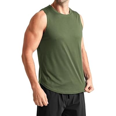 Mens Gym Tank Top Workout Muscle Sleeveless Shirts for Mens Fitness Training Athletic Dry Fit Lightweight Tee Shirts