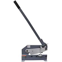 KAKA INDUSTRIAL Manual Metal Shear HS-12, 12 inch Throatless Cutting Machine for Sheet Metal, Plate Steel and Round Bars - Portable Workbench-Mounted Tool