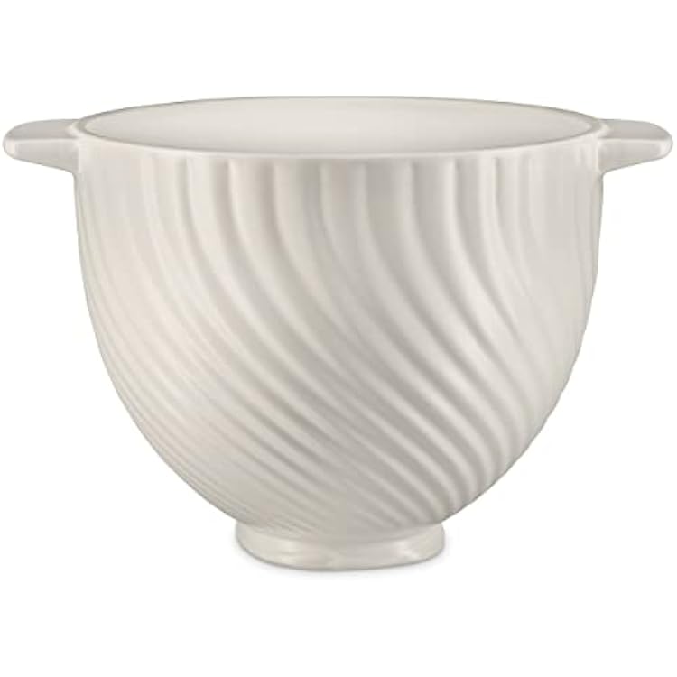 KitchenAid 5 Quart Ceramic Bowl for all 4.5-5 Quart Tilt-Head Stand Mixers KSM2CB5MR, Meringue