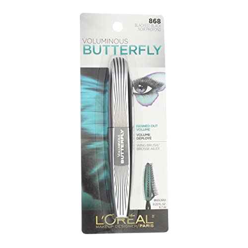 LOreal Paris Voluminous Butterfly Mascara, Blackest Black [868] 0.22 oz Pack of 6