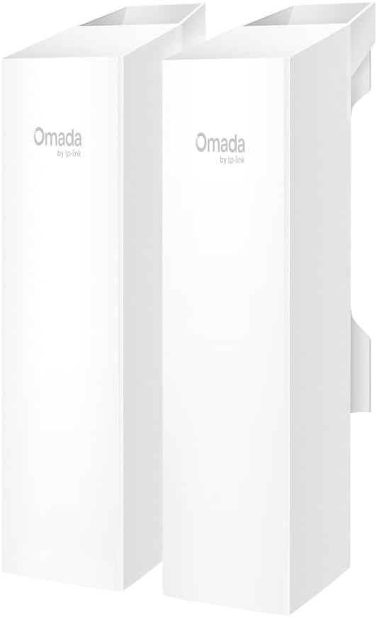 TP-Link Omada Point to Point Wireless Bridge Outdoor | 5GHz | 867Mbps | PtP&PtMP | 1km, 0.6mile | 3 Gigabit Ports | PoE or DC Powered | IP65 Weatherproof | Preconfigured, Plug&Play(EAP211-Bridge KIT) | 5GHz 867Mbps, PtP&PtMP, 1km Range, 3 Gigabit Ports, PoE or DC Powered, IP65 Weatherproof, Pre-Configured, Plug&Play