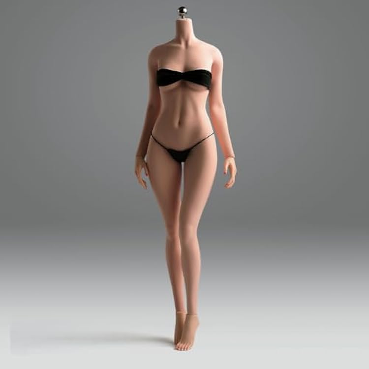 16 Scale Female Body,12inch Natural Beauty Body Super Flexible Seamless Figure Large Bust Body with Detachable Feet Collection Suntan Skin, Normal Version