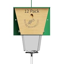 Best Bee Brothers, Ultimate Pro Carpenter Bee Trap, 2 Traps in 1, High-Capacity External Receptacle, Internal Bee Vault 12-Pack