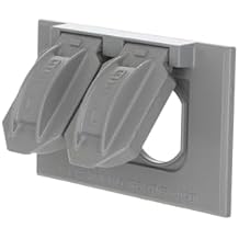 Hubbell-Bell 5180-0 1-Gang Horizontal Weatherproof Cover, Device Mount Flip Cover, Duplex, Gray