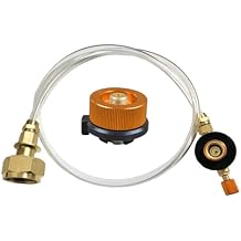 Sosoport Camping Stove Convert Adapter Nozzle Bottle Type Propane Auto-Off Gas Valve Set