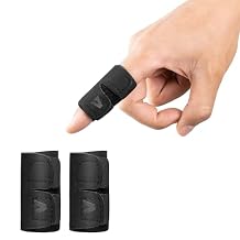 Finger Splint 2 Pieces Finger Support of Single Finger with Adjustable Attachment Strap Finger Brace Finger Straightener for Sports Injuries Arthritis Pain Straightening/M