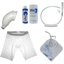 Afex Night Time Incontinence Management System - Incontinence Supplies with Standard Briefs with High Style Receptacle, Accessories & Extra Capacity Bed Bag - L (for 36-38 Waist)