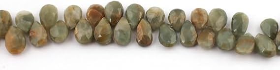 Beads Gemstone 1 Strand Natural Cats Eye Faceted Briolettes - Pear Drop Beads 13mmx10mm-17mmx11mm 8 Inches Code-HIGH-15249