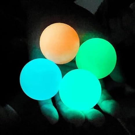 8Pcs Sticky Balls Glow in The Dark Ceiling Balls Soft Night Stress Balls Fluorescent Sticky Wall Balls Multi-Color Luminous Balls Balls Toy for Adults Anxiety Pressure (8 Pcs)
