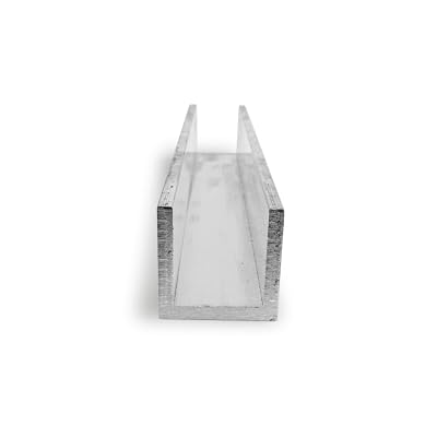 6063 Aluminum U-Channel, T52 Temper, AMS QQ-A-2009ASTM B221, Leg Length, 1-12 Width, 18 Wall Thickness, 36 Length, OnlineMetals
