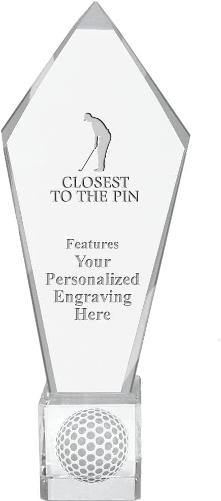 Crown Awards Crystal Golf Trophies, 11" Closest to The Pin Male Golf Trophy, Custom Engraving Included Prime