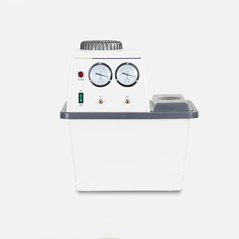 TMAXCN Brand Lab Water Circulating Vacuum Pump, 15L Multi-Purpose Anti-Corrosion Vacuum Pump with Double Gauges & 2 Off-Gas Taps, 110V/220V Low Noise Water Jet Aspirator (ABS Corrosion-Resistant)