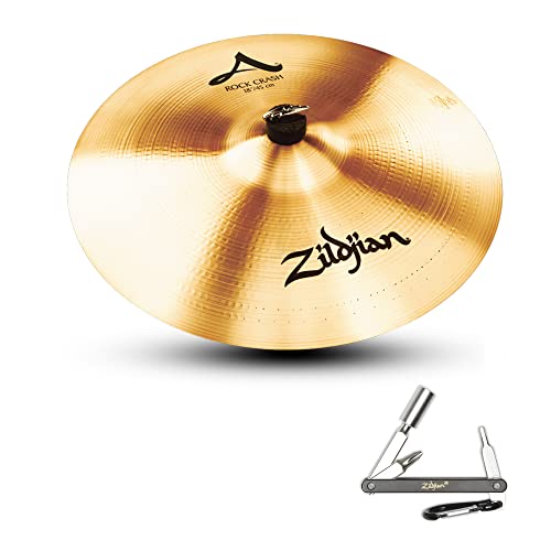 Avedis Zildjian Company Zildjian A0252 18In Rock Crash Drumset Cymbal W Hight Pitch & Bright Sound With ZKEY, 18In