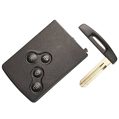 Key Shell 4 Buttons for Renault Laguna Koleos Megane Fob Remote Smart Card Key Case with Insert Small Key Blade