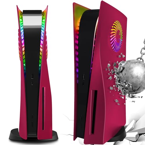 SIKEMAY Console Disc Version Skins with Fan Vents Dust Side Faceplate Shell Case 8 Color 400Effects Kit - Red