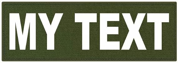 Custom Hook & Loop Patches, Tactical ID Police Patch for Vest, Sheriff, Security, Molle, Military, Backpack, Duty Bag, K9 Dog Harness, Morale (8.5 x 3, OD Green)
