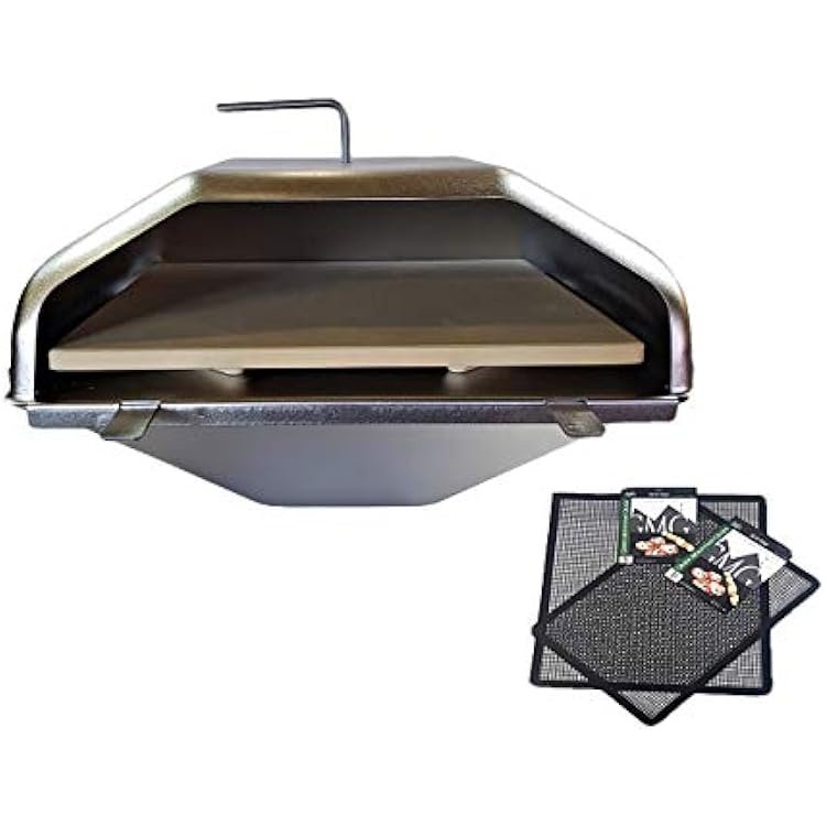CLOOGY GMG Green Mountain Grill Wood Fired Pizza Oven Plus Free BBQGrilling Mats, GMG-4023 - Wood Fire BBQ, Pellet Pizza Oven and Free Grilling MATS