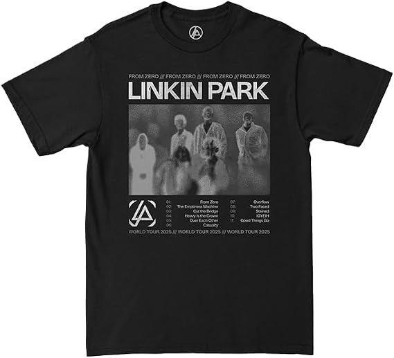 Linkin Park Unisex Adult Official Merch Linkin Park from Zero Song List Tour Tee