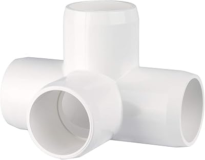 1 PVC 4-way LT PVC Fitting Connectors Furniture Grade for 1 Schedule 40 PVC Pipes, 4-way 1 inch Ell Tee 2 pieces