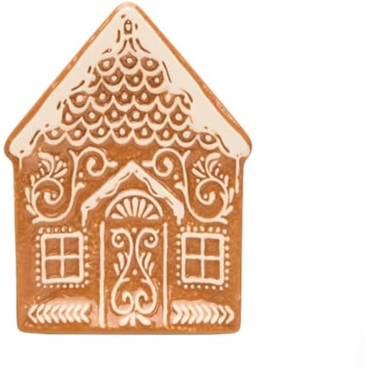 Godinger Dessert Plate, Snack Plate, Candy Plate, Holiday Plate, Gingerbread House Plate Ideal for Holiday Treats, Decorative Tray, and Gift, 6in
