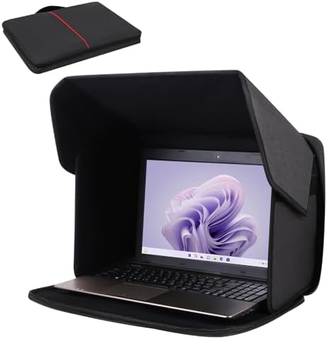 Laptop Sun Shade,Lightweight Laptop Sun Glare Shield Privacy Cover for Working Outside,Computer Privacy Hood Foldable and Portable Shield Cover Computer Hood Outside Glare 14Pat.NO.D1057416S