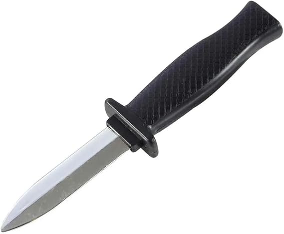 RockParty Retractable Fake Knife – 20cm Plastic Disappearing Blade Prop – Trick Toy for Fancy Dress, Halloween, Cosplay, and Pranks