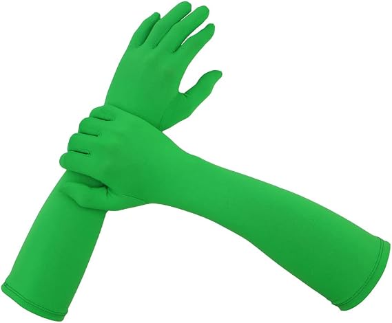 Aniler Men's and Women's 15'' Elbow Length 20s Stretchy Cosplay Solid Color Gloves