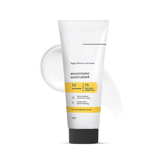 Niacinamide Brightening Face Moisturizer| 5% Niacinamide + 1% Kojic Acid + 5% Vitamin C | For Dark Spots And Uneven Skin Tone | Brightens & Hydrates | 50 Gm