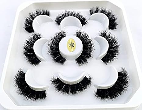 new 5 Pairs 25 mm 3d Mink Lashes Bulk Faux with Custom Natural Mink Lashes Pack Short Wholesales Natural False Eyelashes (9D-01)