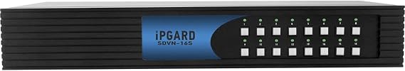 SDVN-16S 16-Port Single-Head Secure DVI-I KVM Switch with KB/Mouse USB Emulation