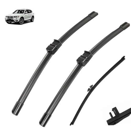 Wiper LHD Front & Rear Wiper Blades Set Compatible with BMW X3 F25 2010-2017 Windshield Windscreen Window Brushes 262013