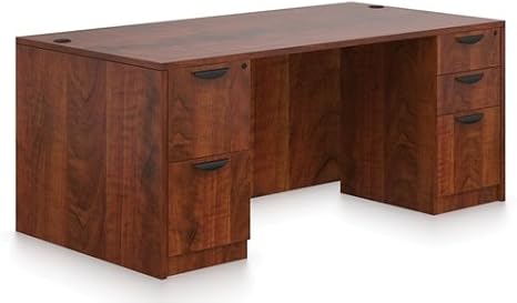 Offices To Go Executive Desk W/Drawers Office Desk Dimensions: 71" W X 36" D X 29 1/2" H - American Dark Cherry