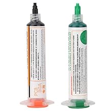 2Pcs Solder Mask Ink Light Curing Solder Mask Ink Black + Green BGA PCB Solder Resist Ink for Mobile Phone Computer Repairing