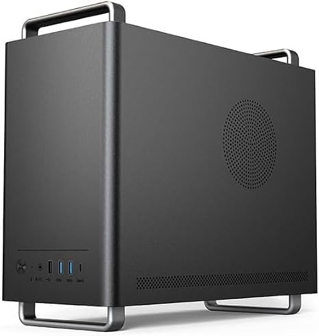 Micro ATX Case, MATX PC Case with Handle for ITX MATX Motherboard, Support for 240 mm Coolers, Graphics Cards up to 310 mm Length, and Micro Power Supply and ATX Standard Power Supply(Without Fans)