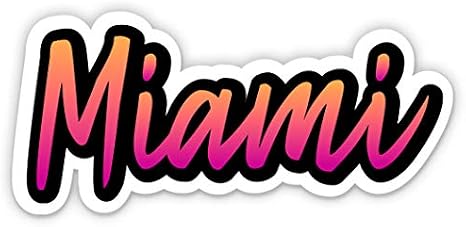Miami Vinyl Sticker - Large Size - 11 in | For Car, Wall, Indoor or Outdoor, Waterproof