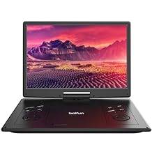 15.7" Portable DVD Player with 14.1" Large HD Screen, 6 Hours Rechargeable Battery, Support USB/SD Card/Sync TV and Multiple Disc Formats, High Volume Speaker, Classic Black, BOIFUN