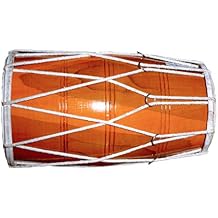 Satnam 14" Handmade Wooden Dholak Drum (Red) - Made In India