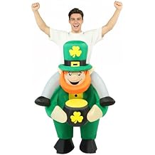 St. Patrick's Day Inflatable Leprechaun Costume Men Patricks Blow Up Costumes Adults Funny Green Holiday Party Suit