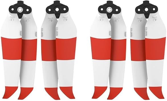 4PCS 7238F Low Noise Propeller Quick Release Foldable Multicolor Propellers Compatible with Air 2 Drone Accessories(Red White)