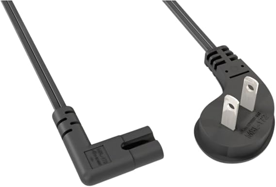 Right-Angle 10FT 2-Prong Replacement AC Power Cable Compatible for Sony PlayStation PS1 SCPH-5501 Game Console
