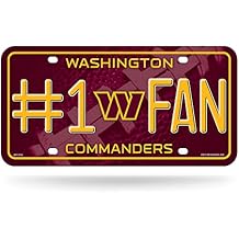 Rico Industries NFL Washington Commanders #1 Fan #1 Fan Metal Auto Tag 8.5" x 11" - Great for Truck/Car/SUV