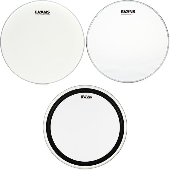 Evans 22" Bass and 14" Snare Drum Head Bundle