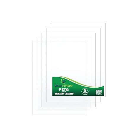 Clear Plastic Sheet - Clear Plexiglass Sheet Thin Acrylic Panel - Flexible Plastic Sheet, Picture Frame Glass Replacement, Acrylic Sheets, Thin plexiglass Sheet, 4" x 6" - 0.02 (5 Pk)