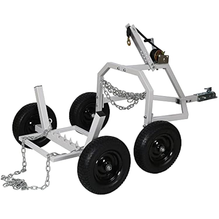 Log Skidding Arch,1000LBS Capacity Heavy-Duty Log Dolly Log Holder, Commercial Log Skidder with 16inch Penumatic Tire,Professional ATV Log Skidding Arch Holder for Factory