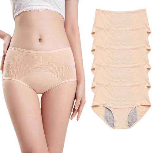 5Pcs Panties for Women Over 60, Leakproof Ladies Underwear