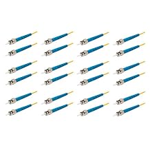 SpeedyFiberTX 12-Pack 0.2 Meter ST/UPC to ST/UPC 3.0mm Simplex Yellow Riser OFNR Fiber Patch Cable, Corning SMF-28 Singlemode 9/125um OS1/OS2 Compatible Ultra Optical Fiber