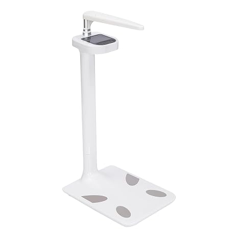 LCD Digital Scale, Multifunctional Ultrasonic Height and Weight Scale Body Fat Measuring Instrument, Voice Function & Weight, Height, Obesity Data, BMI,for Homes, Schools, Clubs, Gyms, White