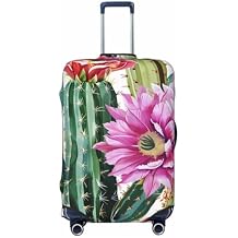 Elastic Luggage Cover Anti Scratch Dirt Covers, Watercolor Tropical Cactus Plants Floral Cartoon Like Print Travel Luggage Cover Suitcase Protector Fits 18-22 Inch Luggage